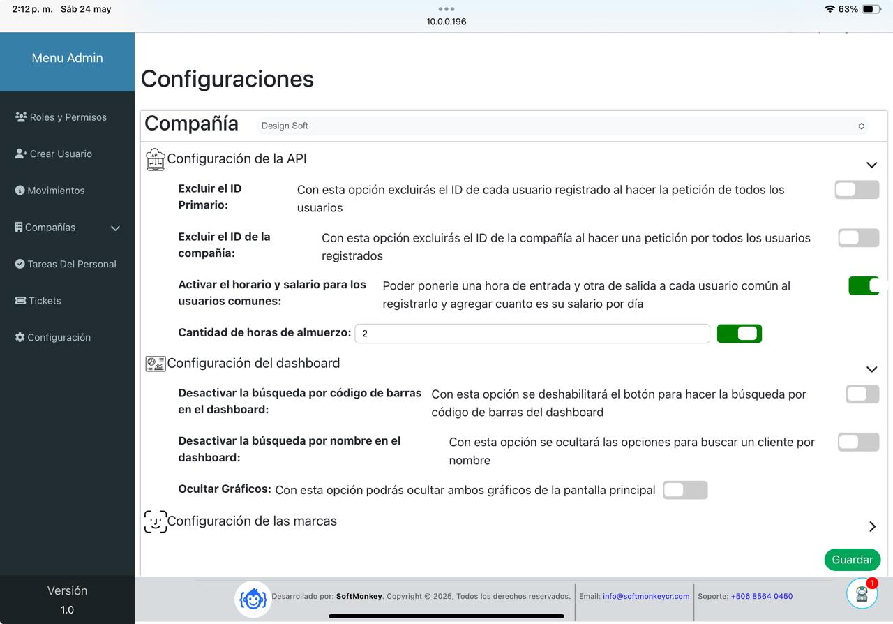 Imagen del módulo de tickets de BioCode perteneciente a SoftMonkey