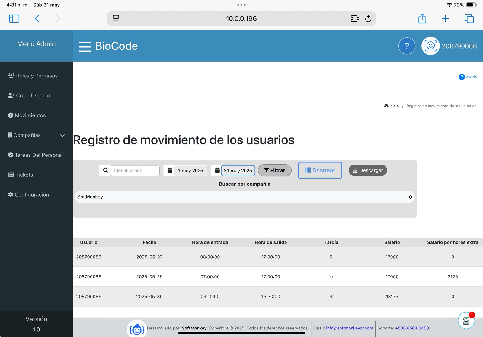 Imagen de del kanban de BioCode perteneciente a SoftMonkey